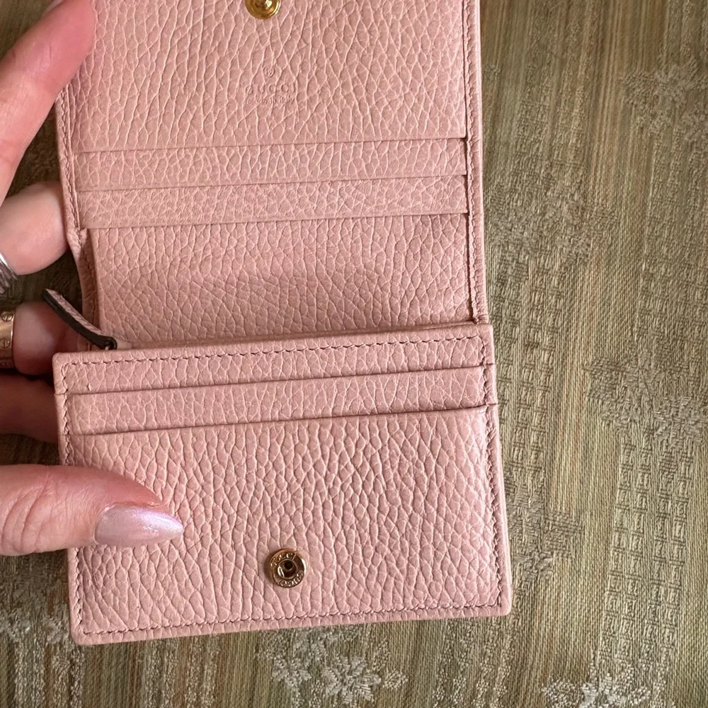 Gucci Pink Leather Marmont Bifold Card Wallet with original box and dust bag - Picture 5 of 7
